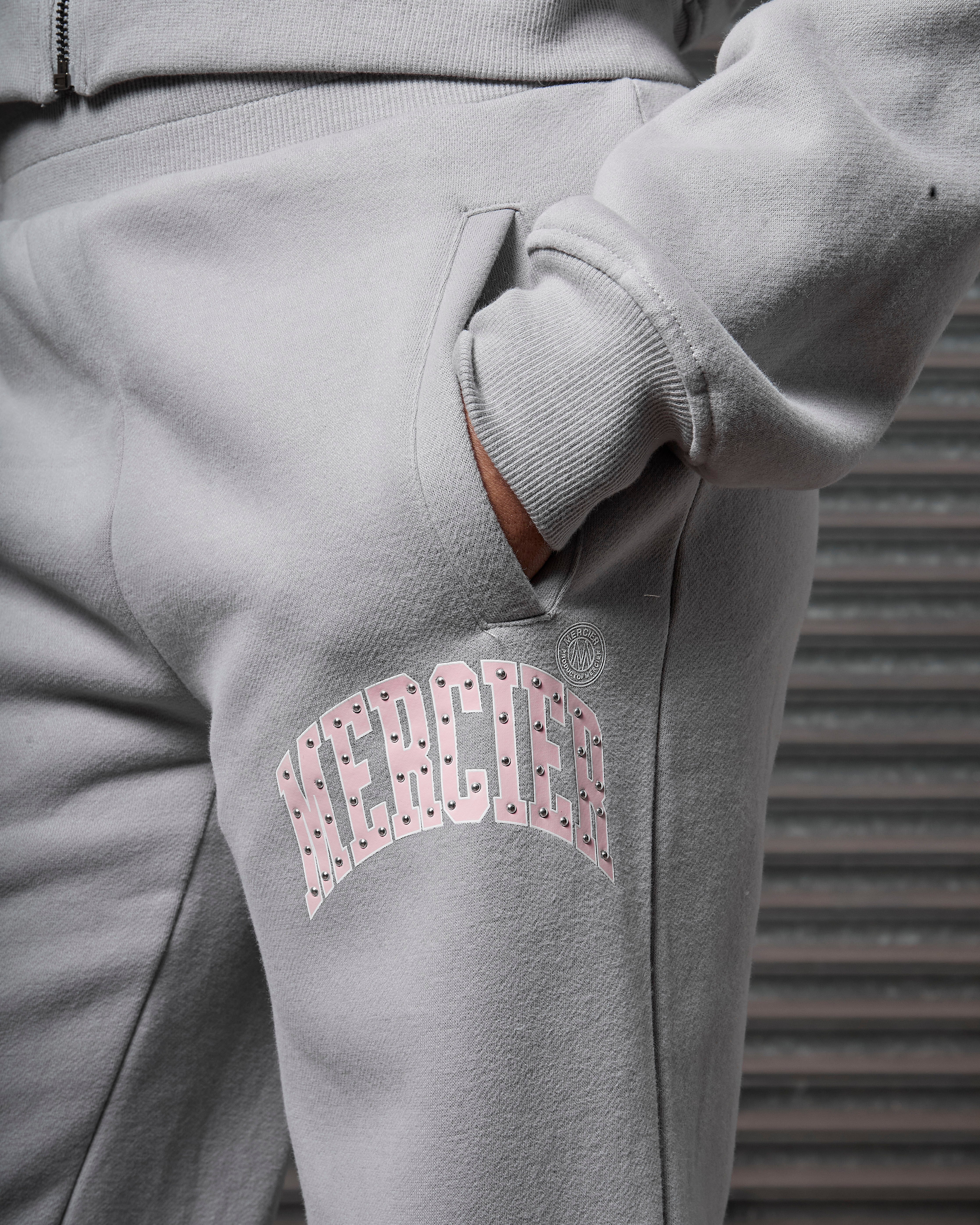Womens Studded Jogger Grey - Image 3